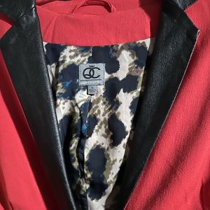 Red leather Trim Blazer new without tags: Size Size S